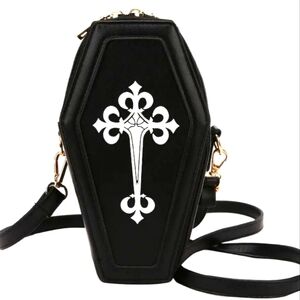 Black coffin purse bag crossbody